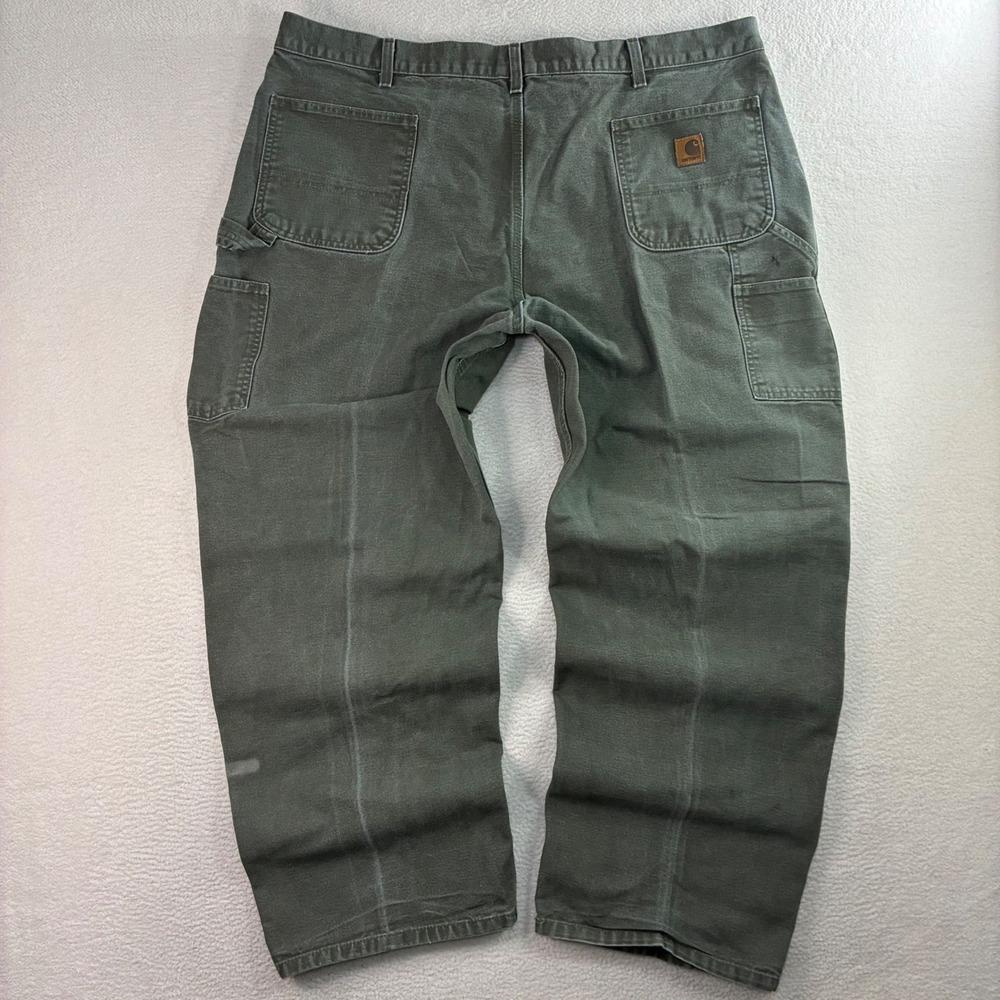 Carhartt Carpenter Pants Men 44x31 Green B11 MOS Duck Canvas Workwear Loose Work